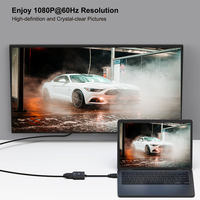 HDMI ke VGA adaptor pria ke wanita jaket PVC berlapis emas mendukung 1080P @ 60HZ kamera proyektor Laptop Monitor stok komputer