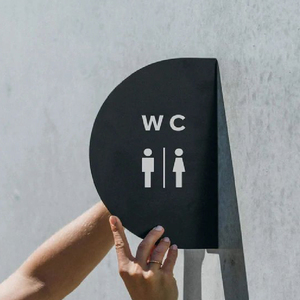 Plaques de porte personnalisées en acier inoxydable pour toilettes, panneaux de salle de bain d'hôtel, autocollants de signalisation pour toilettes femmes et hommes - Product Image 4