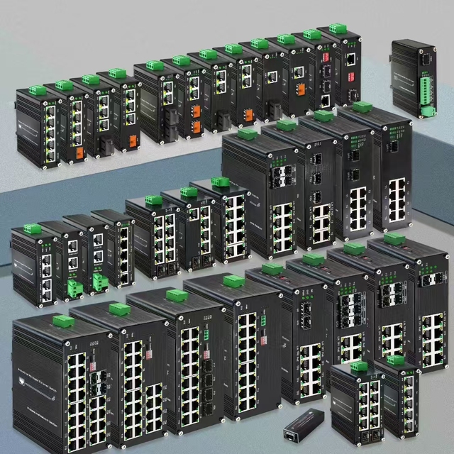 Industrial POE Switch Other Ports Full Gigabit Ethernet PoE Switch IP40