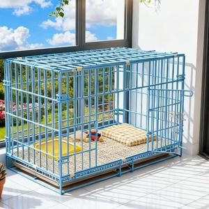 Bold Folding Pet Cage <b>Dog</b> Cage Household With Toilet Separate Indoor Small And Medium-Sized <b>Dog</b> Cage Easy To Store - Product Image 3