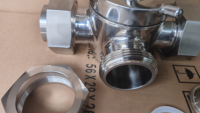 Válvula de Compuerta Sanitaria Manual de Tres Vías SMS de Acero Inoxidable SS316L de Alta Calidad, Ø25.4MM (1 Pulgada), Fabricada en China