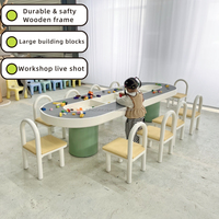 Équipement de jeu intérieur moderne et sûr pour bébés, en bois durable et écologique, table et chaises pour écoles, hôtels, aires de jeux, maisons et bureaux