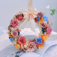 Couronne florale artisanale personnalisée en fleurs éternelles pour mariage, Noël, décoration de porte et de maison, et fêtes