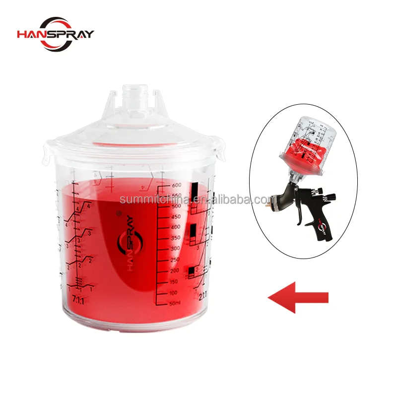 Paint Mixing Spray Gun Cup with Liner Comparing to Paint Preparation System Paint Cup 650ml