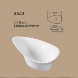 Lavabo de Cerámica de Una Pieza CR A540 Art Basin 560x330x190mm - Product Image 1