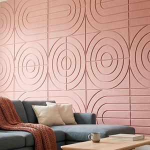 Paneles Acústicos <span class=keywords><strong>de</strong></span> Pared con Diseño <span class=keywords><strong>de</strong></span> Ondas 3D |   Panel Acústico Decorativo <span class=keywords><strong>de</strong></span> Fieltro PET <span class=keywords><strong>de</strong></span> 600x600mm para Hoteles, Cines y Teatros - Product Image 3