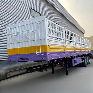 3 4 Axle 30 50ton Livestock Stake Heavy Duty Bulk Transport 12r22.5 Stainless Steel Shandong Semi Truck Fence Cargo <b>Trailer</b> - Product Image 3