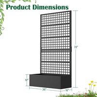 Jardinière en treillis d'aluminium de haute qualité, moderne, avec écran d'intimité thermolaqué et guirlande lumineuse LED, pour la fête de Thanksgiving