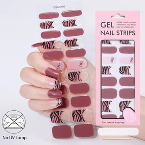 Venta al por Mayor de 22 Piezas de Tiras de Uñas de Gel con Diseño de Leopardo Rosa, Dulces y Sexys, Curadas sin UV, Pegamento para Uñas Semisólido, Pegatinas para Uñas sin UV - Product Image 5