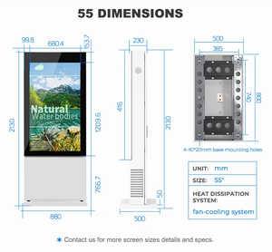 屋外IP55 43インチ耐候性広告スクリーン デジタルサイネージアニメーション レストラン、小売店、ショッピングモール向け - Product Image 5