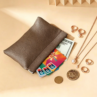 Petites boîtes rectangulaires de luxe en cuir avec fermeture magnétique, porte-monnaie compressible, pochette à monnaie, emballage portable pour bijoux, avec logo
