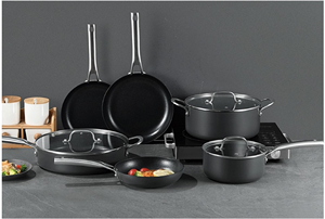 Ensemble de 10 casseroles de cuisine modernes <span class=keywords><strong>en</strong></span> <span class=keywords><strong>aluminium</strong></span> <span class=keywords><strong>recyclé</strong></span> de haute qualité, antiadhésives, avec poêle grill, faciles à nettoyer - Product Image 6