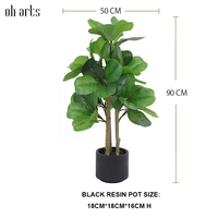 OH ARTS Faux Ficus Lyrata, Arbre Artificiel Bonsaï, Ficus Lyrata Artificiel, Arbre de Figuier d'Intérieur, Produits pour Jardin et Serre