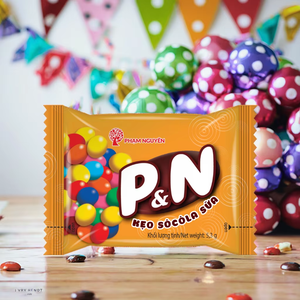 Bonbons en gros OEM, chocolat solide en forme de boule, friandises sucrées croustillantes et colorées pour enfants, bonbons au chocolat au lait P&N, Vietnam - Product Image 1