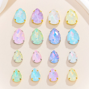 Cristales de imitación en forma de gota de agua de 12 mm con engaste de cuatro puntas para accesorios de joyería DIY, manualidades de ropa y suministros de abalorios - Product Image 1
