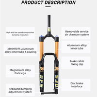 Garpu suspensi depan sepeda 2.05Kg, suspensi garpu Mtb 27.5 29Er inci
