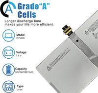 Batterie d'ordinateur portable de remplacement pour Microsoft Surface Pro4 Pro 4 1724 12.3 pouces DYNRO1 G3HTA026H G3HTA027H 7.5V 38.2Wh 5087mAh