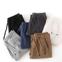 Stock limité, faible MOQ, Vente chaude, Pantalon de jogging pour homme en coton élasthanne premium 320G, coupe décontractée, avec revers élastiques, uni, style streetwear