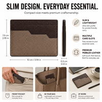 Porte-cartes fin en cuir véritable de qualité supérieure avec protection RFID pour les voyages d'affaires et le transport quotidien dans la poche avant