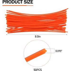 Sialvnd Trimmer Line 0.095 In X <b>8</b> In Crosshair For <b>Echo</b> Rapid Loader Gas Electric String Trimmer 50 Pcs - Product Image 1