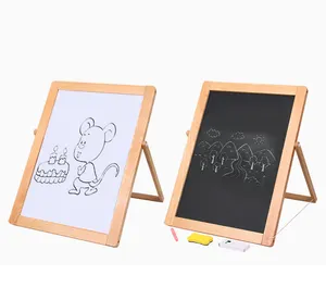 卸売 ブラックボード木製-赤ちゃん磁気製図板黒両面磁気製図板ミニ木製黒板