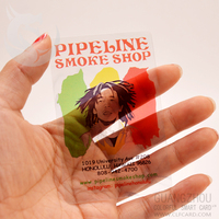 Carte de visite en PVC de haute qualité, design VIP transparent avec impression offset, 85,5x54 mm, finition brillante, épaisseur 0,76 mm, bande magnétique