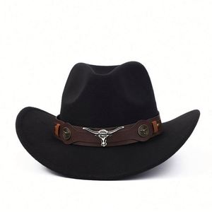 2025 Autumn Winter Jazz <b>Hat</b> Cow Head Leather <b>Band</b> Silk Screen Printed Custom Brand Hot Sale Cowboy <b>Hat</b> Party Casual Fashion - Product Image 6