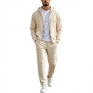Survêtement Homme TRIBON SPORTS Marron Couleur Unie Col Montant Fermeture Éclair Coupe Droite Polyester Décontracté Automne - Product Image 1