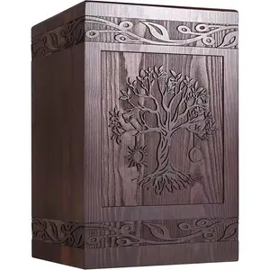 OEM Tree Of Life Memorials Funeral Decorative Urn Large Pet Dog Box Burial Casket Keepsake With Velvet Bag