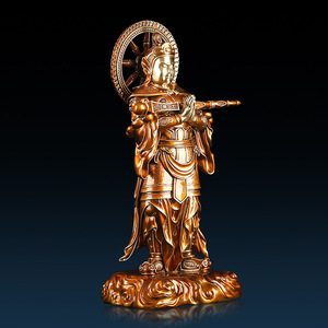 Statue de Bouddha Weituo en laiton, moulée à la main, pour la maison, le bureau, la décoration intérieure, artisanat décoratif, cadeau - Product Image 3
