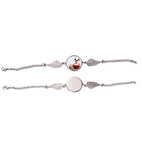 Bracelets vierges pour sublimation SCCFMM, cadeau créatif pour femme, pendentif en forme d'ange et de cœur, chaîne en maïs, alliage de zinc, photo DIY