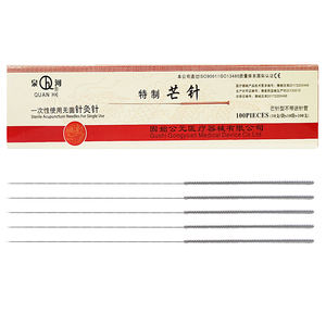 100個QUANHE細長い針痛みのないミシン針鍼針agujas de acupuntura滅菌使い捨て - Product Image 3