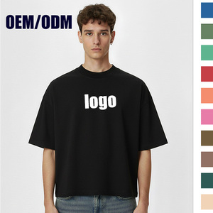 Camisetas de algodón al por mayor, cuello redondo, 260 g/m², lisas, de manga corta, para hombre, personalizadas con impresión. - Product Image 2