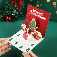 Carte de vœux 3D pop-up Père Noël, carte d'invitation en papier artistique avec enveloppe, idéale pour Noël, Nouvel An, décorations de fête joyeuses