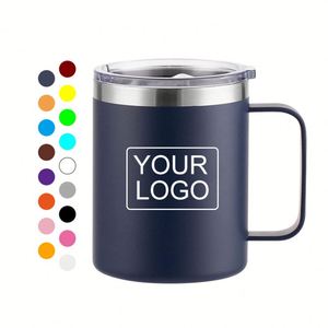 Personalized 12oz 14oz 16oz 24oz Stainless Steel Tumbler Custom Vacuum Camping Campfire Travel Insulated <b>Coffee</b> Mug with Handle - Product Image 1