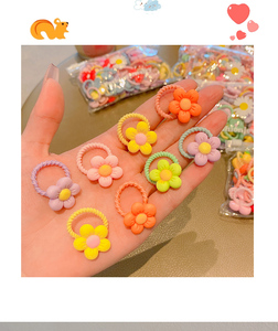 50 Pezzi 2023 Nuovi Elastici per <span class=keywords><strong>Capelli</strong></span> Mini Colorati per Bambini, Set di Graziosi Elastici in Gomma a Forma di Cartone Animato, Accessori per <span class=keywords><strong>Capelli</strong></span> per Bambine - Product Image 6