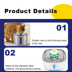 <span class=keywords><strong>Fontaine</strong></span> <span class=keywords><strong>à</strong></span> <span class=keywords><strong>eau</strong></span> automatique pour animaux de compagnie sans BPA de 2,5 l/84 oz <span class=keywords><strong>avec</strong></span> plateau en acier inoxydable, 4 modes de flux, distributeur d'<span class=keywords><strong>eau</strong></span> pour <span class=keywords><strong>chat</strong></span> - Product Image 4