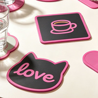Sous-verre rond personnalisé en PVC, résistant à la chaleur, antidérapant, protection de table avec logo pour la décoration de la maison et le service de bar