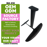 Penjualan Terlaris GUANYONG BSC 810 Aluminium Carbon Mast Surfing Wing Foil Unisex Electronic Hydrofoil Hitam Stabil untuk Bermain di Air Laut.