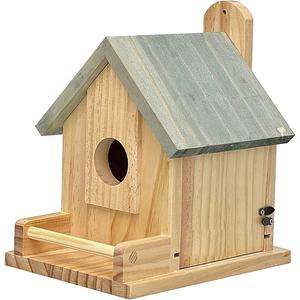 BSCI fabrika özel ahşap kuş evi yuva kutusu kuş kafesi Birdhouse FSC ahşap papağan kafesleri mavi kuş besleyici dışında - Product Image 2