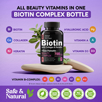 Capsules de collagène de biotine et de kératine de marque privée pour femmes, cheveux, peau et ongles, vitamines certifiées GMP 2 capsules par jour