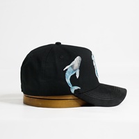 Gorras Personalizadas con tu Logotipo, Gorra de Béisbol de Gamuza Estilo Deportivo Dobby con Bordado de Ballena y Detalles de Pedrería