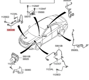 现代索纳塔DOHC-GD防抱死制动系统传感器的工厂制造前车速传感器总成