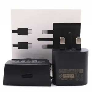 Wholesale 2 in 1 UK Version Travel adapter Type C to Type C cable with USB-C charger for Samsung galaxy note10 Wall Charger Plug