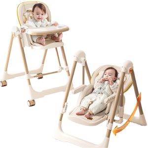 Chaise Haute de Luxe <span class=keywords><strong>Convertible</strong></span> pour Bébé Siège Rehausseur de Salle à Manger Pliable en Plastique pour Enfants de 6 Mois et Plus Style Design Moderne - Product Image 2