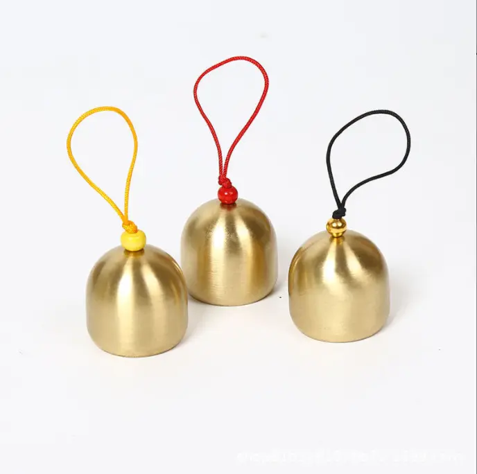 Christmas Hanging Brass Bell for Door, Crafts Xmas Rustic Jingle Bells with Rope Hanging Ornament for Tree Door and Wall