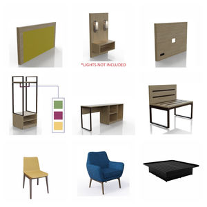 호텔 아파트 용 거울 분지가있는 TR 캐비닛 목조 호텔 싱글 침대 저렴한 부티크 스탠드 침대 기본 호텔 가구 세트 - Product Image 2