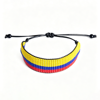 Bracelet tressé personnalisé avec perles de rocaille drapeau national du Royaume-Uni, bracelet ajustable en cordon tressé, bijou souvenir pour fan de sport DIY