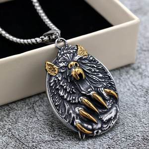 Collar con Colgante de Lobo de Acero Inoxidable Estilo Nórdico Retro, Amuleto Animal Unisex, Joyería de Regalo - Product Image 2