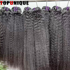 Cabello Humano Virgen 100% Sin Procesar, Súper Doble Trama, Doble Tejido a Máquina, Liso Rizado Yaki, Camboyano Crudo, Venta al por Mayor Pequeña - Product Image 1